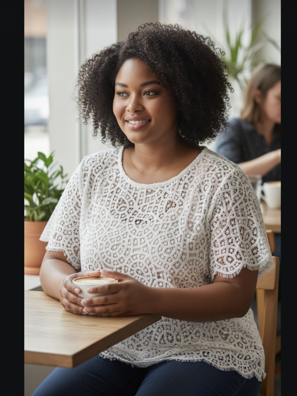 Philosophy White Lace Crochet Short Sleeve Top - Picture 1 of 6